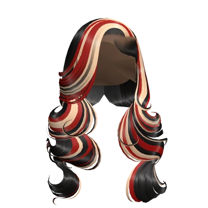 Curly Deep Side Part *Highlights Red*
