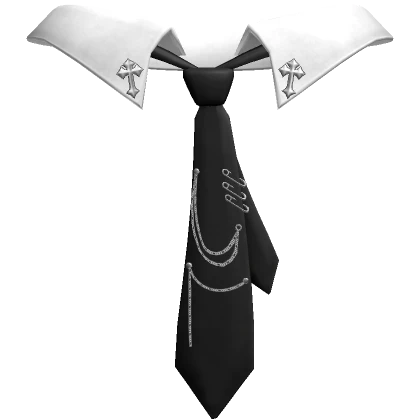 Emo Black Collar + Chained Tie