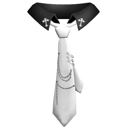 Emo  Collar  + White Chained Tie 3.0