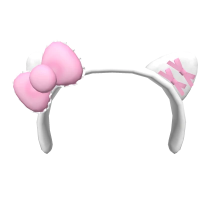 Cute kitty pink bow headband