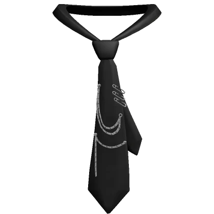 Black Cyber Grunge Chained Tie 3.0