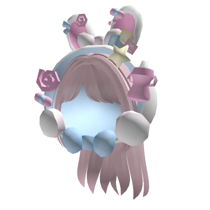 ♡ pink kawaii hair with bunny hood 