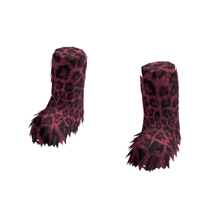 Magenta Leopard Fur Boot