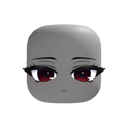Animated Cute Tired Chibi Face - Red