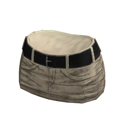 Y2K Belt Beige Mini Skirt 