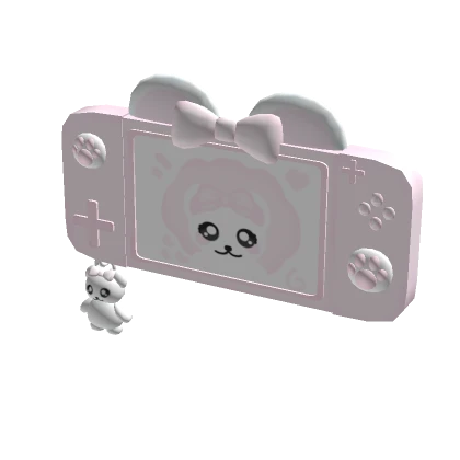 ♡ cute baby pink bear holdable portable console 