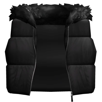 Black Puffer Vest + Neck Fur Collar 1.0