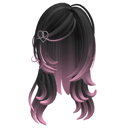 black & pink  pin hair