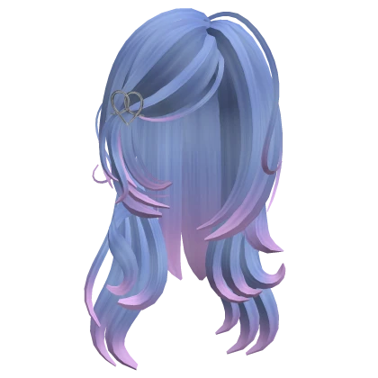 blue & pink  pin hair