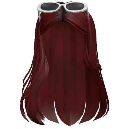 Tucked Long Flowy Hair w/ Sunglasses (Red)