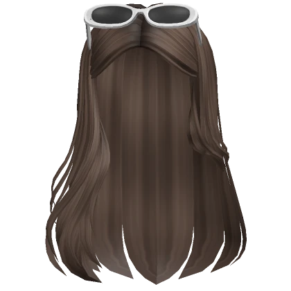 Tucked Long Flowy Hair w/ Sunglasses (Brown)