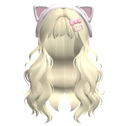 ♡ blonde voluminous wavy hair kitty headband