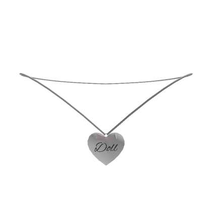 1.0 engraved "Doll" heart necklace w pink bow