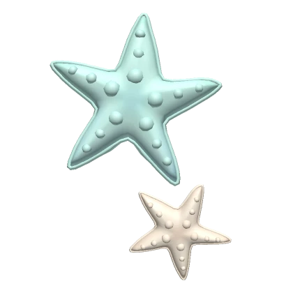 ♡ summer star seashell hairclip teal and beige