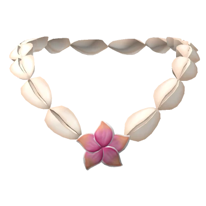 ♡ puka shell necklace with hot pink flower 