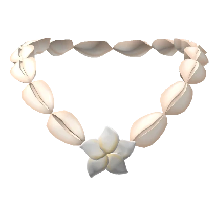 ♡ puka shell necklace with white flower