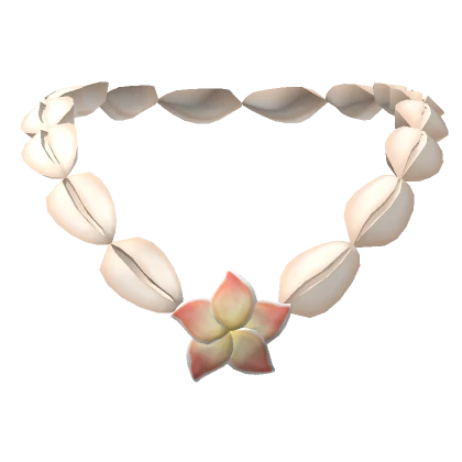 ♡ puka shell necklace with orange flower