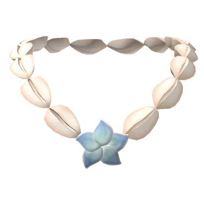 ♡ puka shell necklace with blue flower