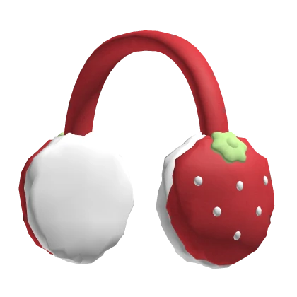 ♡ kawaii red fluffy strawberry earmuffs