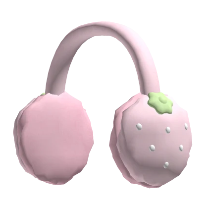♡ kawaii pink fluffy strawberry earmuffs