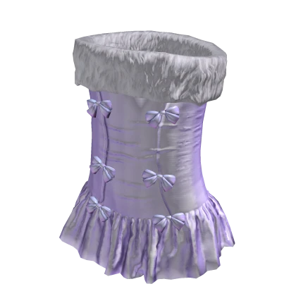 Purple Baby Doll Ribbon Fur Dress