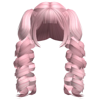 Porcelain Doll Curly Pigtails (Pink)