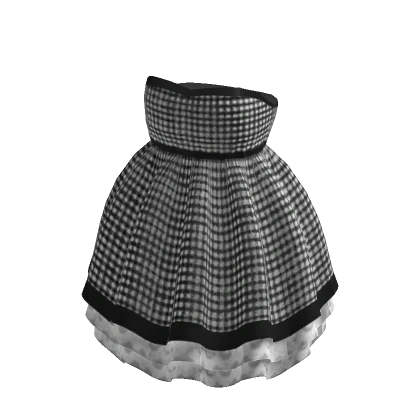 Cute Gingham Doll Dress in Black