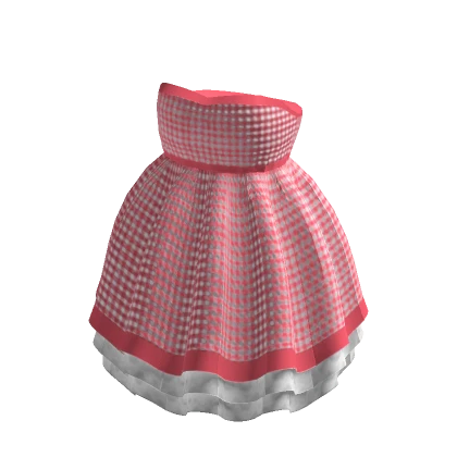 Cute Gingham Doll Dress in Strawberry Red