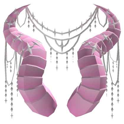 Pink White Fallen Angel Bejeweled Diety Horns