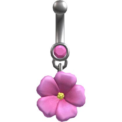 ♡ pink hibiscus belly piercing 