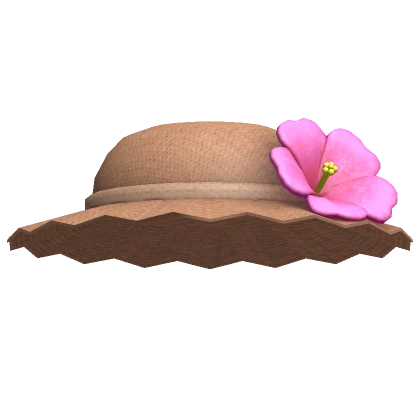 ♡ cute pink hibiscus sunhat