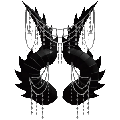 Black White Dragon Spined Jewel Adorned Horns