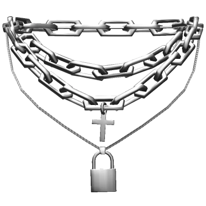 Emo Cross Locket Chain Necklace Silver 3.0