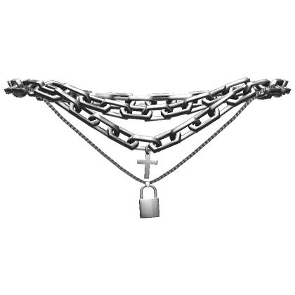 Emo Cross Locket Chain Necklace Silver 1.0