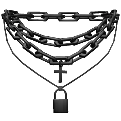 Emo Cross Locket Chain Necklace Black 3.0