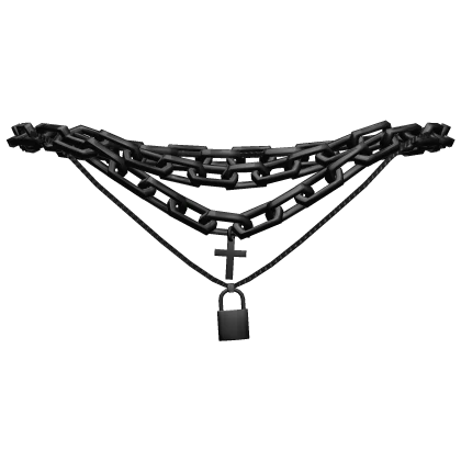 Emo Black Cross Necklace Black 1.0