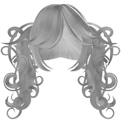 Curly Crescent Moon Pigtails In White