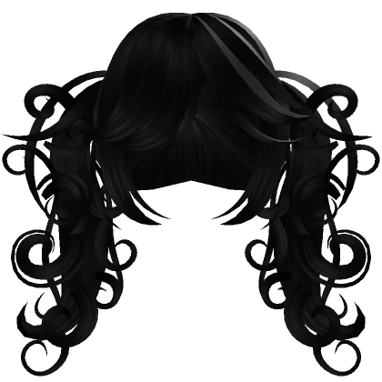 Curly Crescent Moon Pigtails In Black