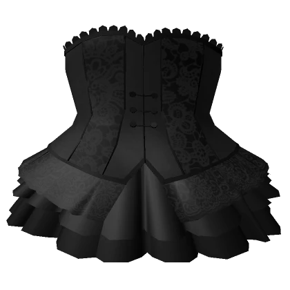 3.0 Black Corset Ruffled Skirt