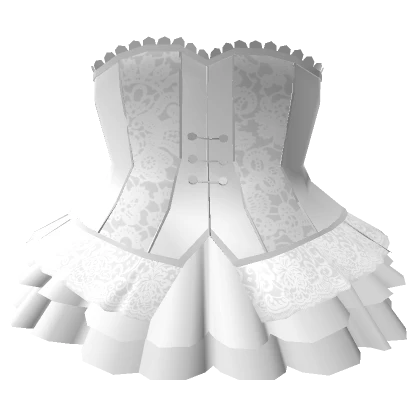 3.0 White Corset Ruffled Skirt