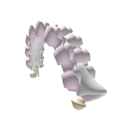 ꒰┊ruffled white n pink droopy cat bonnet