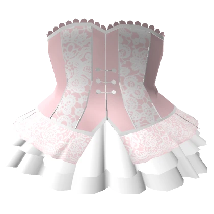 3.0 White Corset Ruffled Skirt