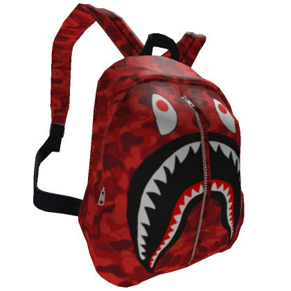 Backpack Red BAPE Shark Camo Y2K Big Canvas 1.0