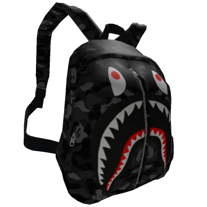 BAPE Shark Backpack Camo Black Y2K Big Canvas 1.0