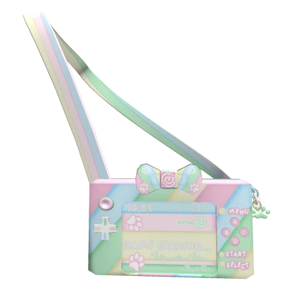 kawaii pastel rainbow gamer console bow paw 1.0