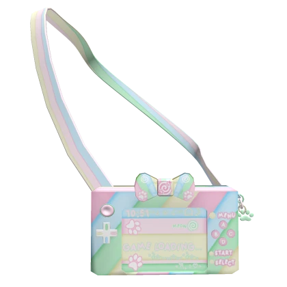 kawaii pastel rainbow gamer console bow paw 3.0
