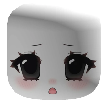 ♡ Anime Chibi Suprised Girl Face White