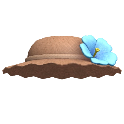 ♡ cute blue hibiscus sunhat