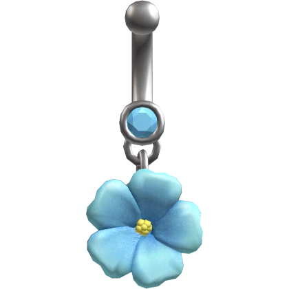 ♡ blue hibiscus belly piercing