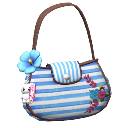 ♡ blue hibiscus summer beach bag